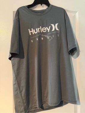 Hurley Men's Slate Gray Hawaii Logo Short Sleeve Tee